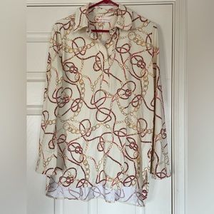 Jude Connally Rope and Chain Design Long Sleeve Top, Size Large